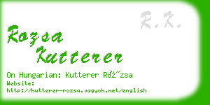 rozsa kutterer business card